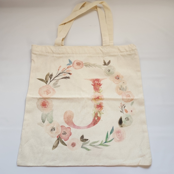 Floral Canvas Tote Bag Set - Cream - Picture 2 of 14